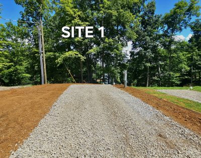Site 1 Campsite, Full Hook Up Lakeview with Lake Access for Small Fully Contained Rigs (No Bath-house)